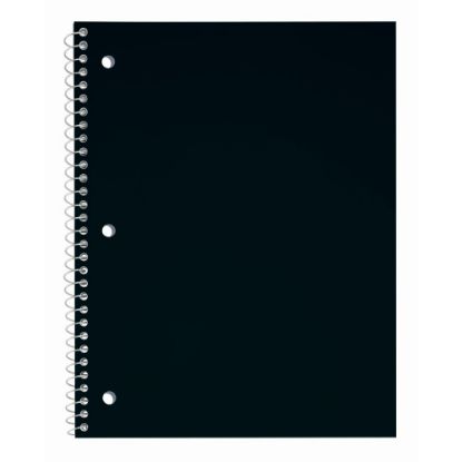 Picture of Just Basics Poly Spiral Notebook, 8in x 10-1/2in, 1 Subject, Wide Ruled, 70 Sheets, Black