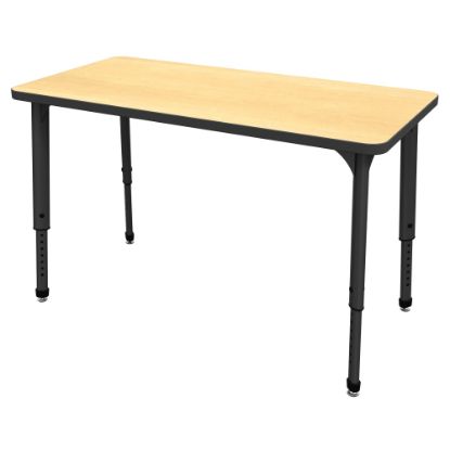 Picture of Marco Group Apex Series Rectangle Adjustable Table, 30inH x 48inW x 24inD, Maple/Black