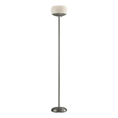 Picture of Adesso Jessica 2-Light Torchiere, 71inH, White Opal Shade/Brushed Steel Base