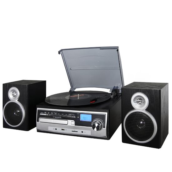 Picture of Trexonic 3-Speed Vinyl Turntable Home Stereo System, Silver