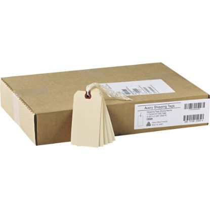 Picture of Avery Manila "G" Shipping Tags - 4.75in Length x 2.37in Width - Rectangular - String Fastener - 1000 / Box - Manila