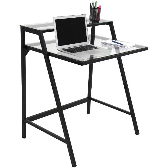 Picture of LumiSource 2-Tier 32inW Computer Desk, Black