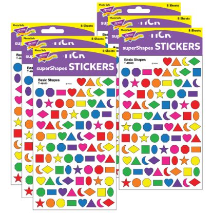 Picture of Trend superShapes Stickers, Basic Shapes, 800 Stickers Per Pack, Set Of 6 Packs