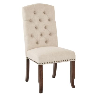 Picture of Ave Six Jessica Tufted Dining Chair, Linen/Coffee