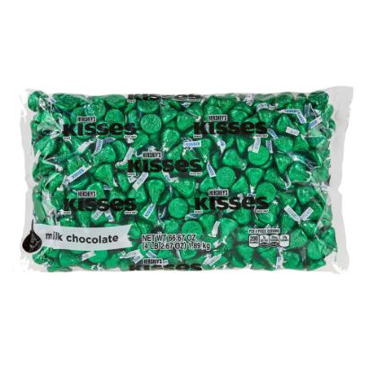 Picture of Hersheys Kisses Milk Chocolates, 66 Oz Bag, Green