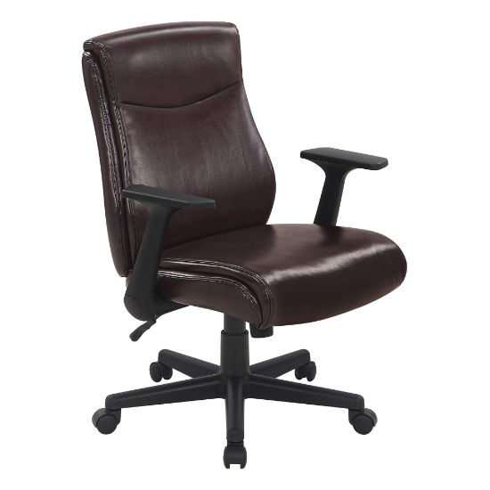 Picture of Office Star Executive Ergonomic Faux Leather Mid-Back Manager's Chair, Chocolate