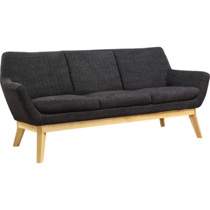 Picture of Lorell Quintessence Upholstered Sofa With Lumbar Support, Black/Natural