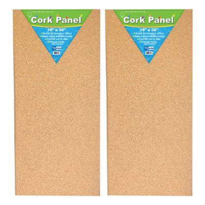 Picture of Flipside Cork Panels, 36inH x 16inW x 1/2inD, Brown, Pack Of 2 Panels