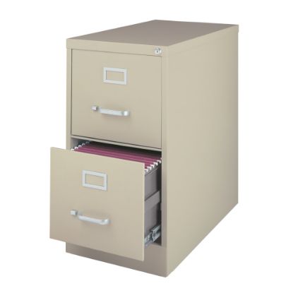 Picture of WorkPro 26-1/2inD Vertical 2-Drawer Letter-Size File Cabinet, Putty