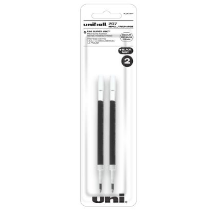 Picture of uni-ball 207 Retractable Gel Pen Refills, Medium Point, 0.7 mm, Black Ink, Pack Of 2 Refills