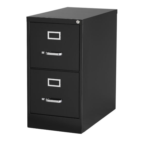 Picture of WorkPro 26-1/2inD Vertical 2-Drawer Letter-Size File Cabinet, Black