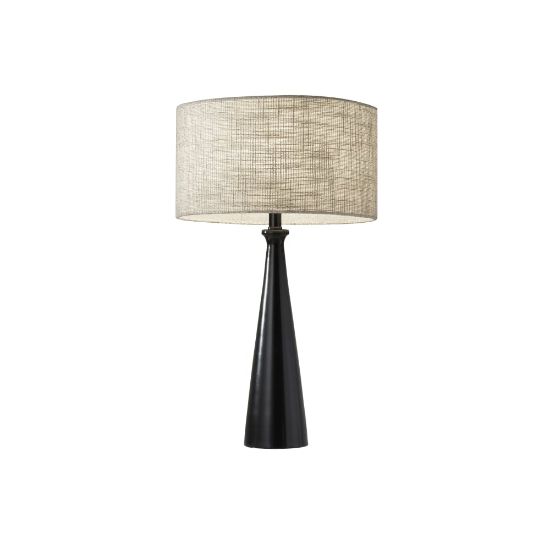 Picture of Adesso Linda Table Lamp, 21 1/2inH, Brown/Light Yellow Shade/Black Base