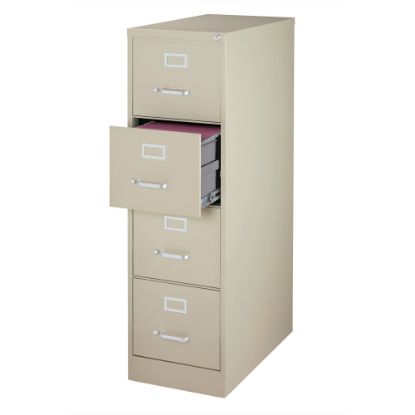 Picture of WorkPro 26-1/2inD Vertical 4-Drawer Letter-Size File Cabinet, Putty