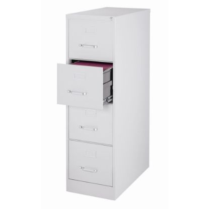 Picture of WorkPro 26-1/2inD Vertical 4-Drawer Letter-Size File Cabinet, Light Gray