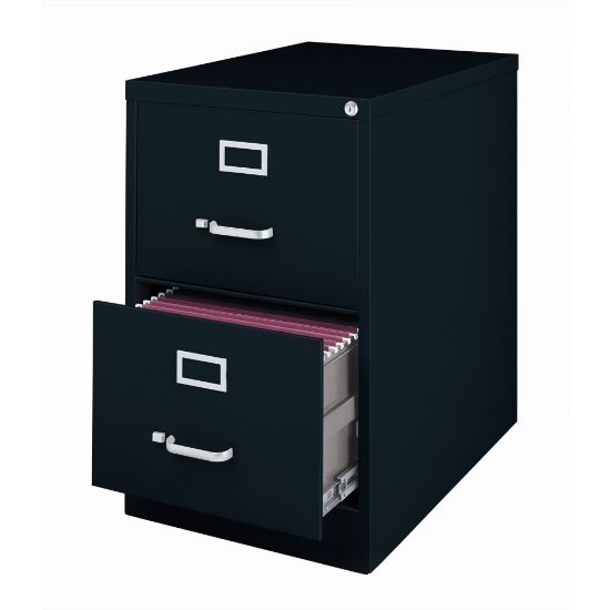 Picture of WorkPro 26-1/2inD Vertical 2-Drawer Legal-Size File Cabinet, Black