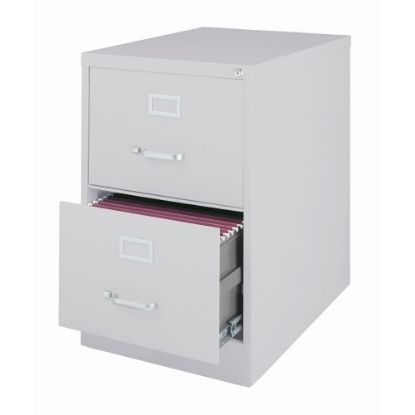 Picture of WorkPro 26 1/2inD 2-Drawer Legal-Size Vertical File Cabinet, Light Gray