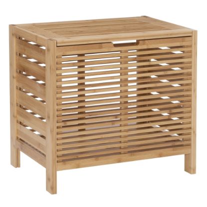 Picture of Linon Bamboo Hamper, 20-1/2inH x 21-3/4inW x 15-1/4inD, Natural