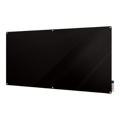 Picture of Ghent Harmony Magnetic Glass Unframed Dry-Erase Whiteboard, 48in x 60in, Black