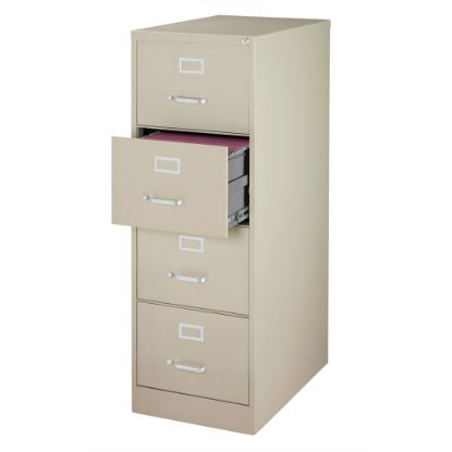 Picture of WorkPro 26-1/2inD Vertical 4-Drawer Legal-Size File Cabinet, Putty