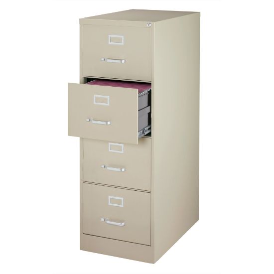 Picture of WorkPro 26-1/2inD Vertical 4-Drawer Legal-Size File Cabinet, Putty