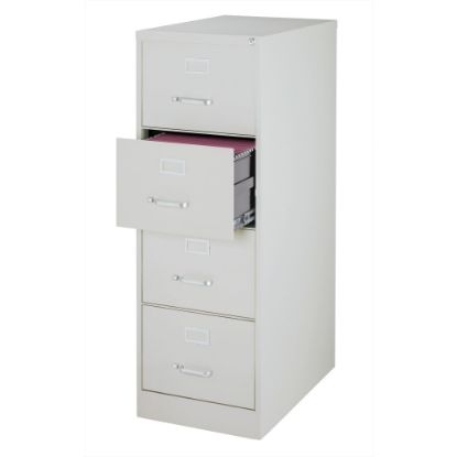 Picture of WorkPro 26-1/2inD Vertical 4-Drawer Legal-Size File Cabinet, Light Gray