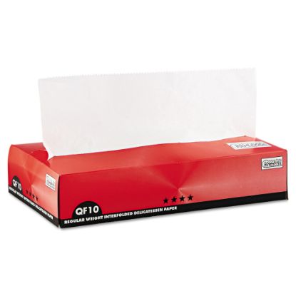 Picture of Bagcraft QF10 Interfolded Dry Wax Paper, 10in x 10 1/4in, White, 500 Sheets Per Box, Carton Of 12 Boxes