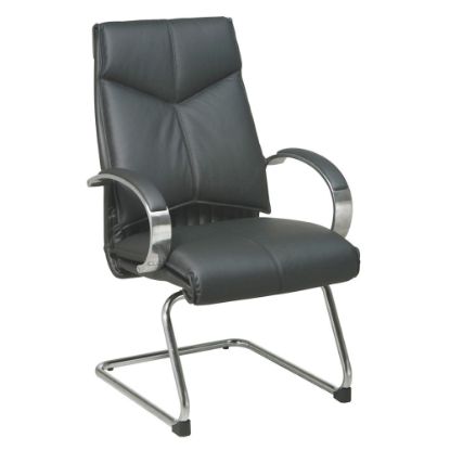 Picture of Office Star Deluxe Bonded Leather Mid-Back Chair, Black