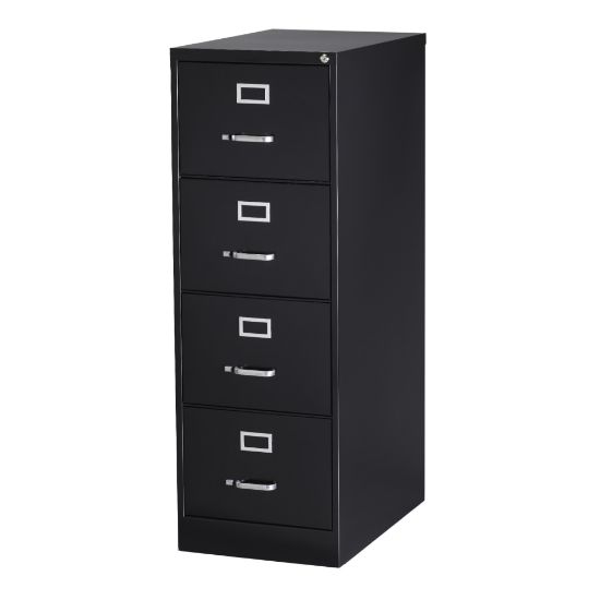 Picture of WorkPro 26-1/2inD Vertical 4-Drawer Legal-Size File Cabinet, Black