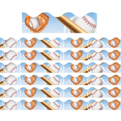 Picture of Eureka School Deco Trim, Baseball, 37ft Per Pack, Set Of 6 Packs