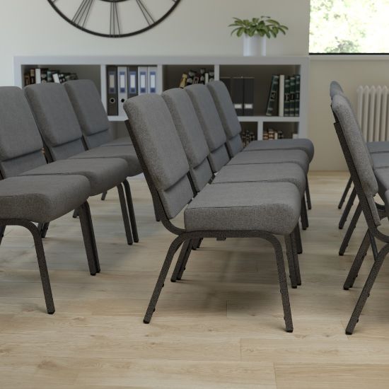 Picture of Flash Furniture HERCULES 21inW Stacking Church Chair, Gray/Silvervein