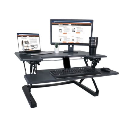 Picture of Victor High Rise DCX760 Height-Adjustable Standing Desk Riser, 36in, Gray/Black