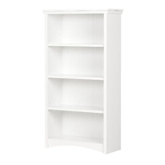 Picture of South Shore Artwork 57-3/4inH 4-Shelf Bookcase, Pure White