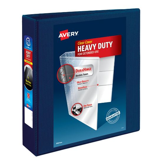 Picture of Avery Heavy-Duty View 3 Ring Binder, 2in One Touch EZD Rings, Navy Blue, 1 Binder