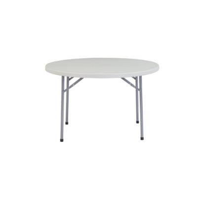 Picture of National Public Seating Blow-Molded Folding Table, Round, 48inW x 48inD, Light Gray/Gray