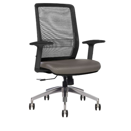 Picture of Sinfonia Sing Ergonomic Mesh/Fabric Mid-Back Task Chair With Antimicrobial Protection, Adjustable Height Arms, Black/Gray/Black