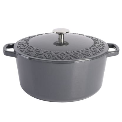 Picture of Spice by Tia Mowry Savory Saffron 6-Quart Enameled Cast Iron Dutch Oven, Charcoal