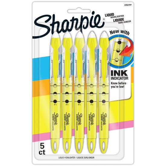 Picture of Sharpie Accent Liquid Highlighters, Yellow, Pack Of 5