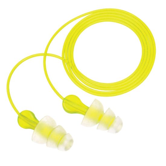 Picture of 3M Tri-Flange Reusable Ear Plugs, Lime, Pack Of 100