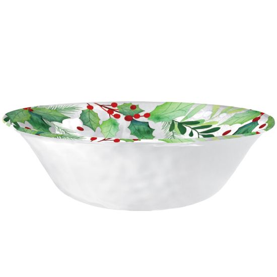 Picture of Amscan 431229 Christmas Holly Melamine Serving Bowls, 104 Oz, Multicolor, Set Of 2 Bowls