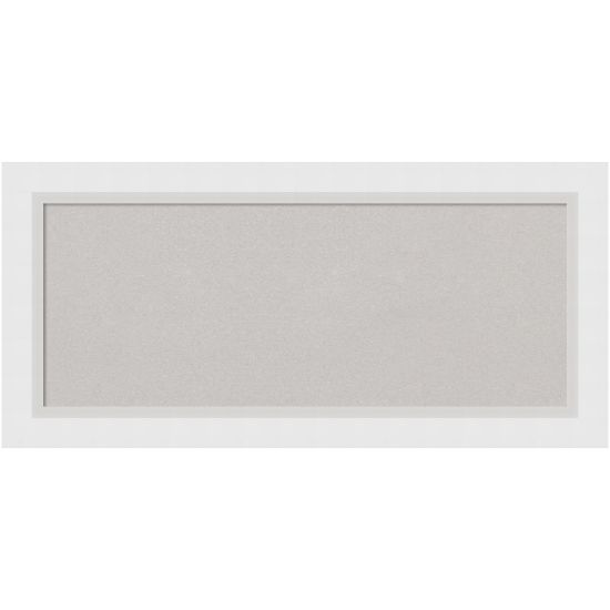 Picture of Amanti Art Cork Bulletin Board, 34in x 16in, Gray, Blanco White Wood Frame