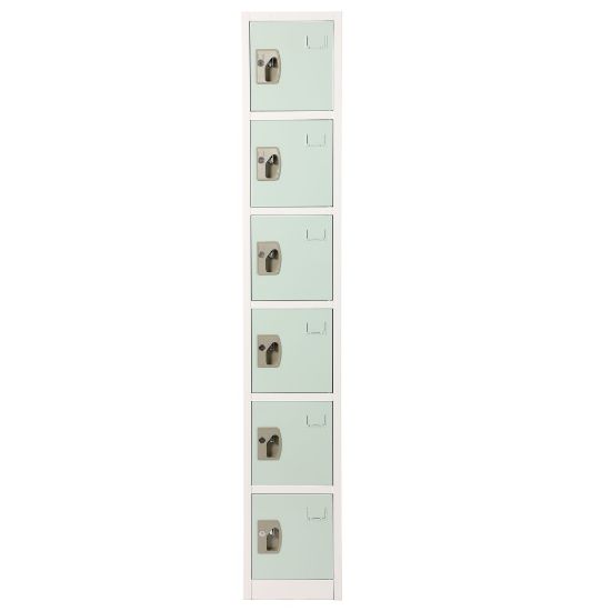 Picture of Alpine 6-Tier Steel Lockers, 72inH x 12inW x 12inD, Misty Green, Pack Of 2 Lockers