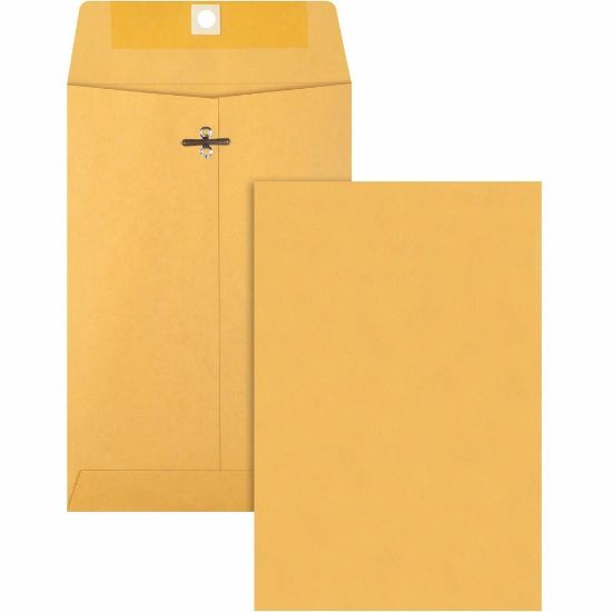 Picture of Business Source Heavy-duty Metal Clasp Envelopes - Clasp - #55 - 6in Width x 9in Length - 28 lb - Clasp - Kraft - 100 / Box - Kraft