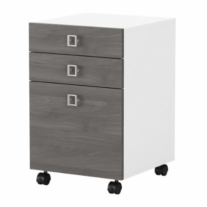 Picture of Bush Business Furniture Echo 17inD Vertical 3-Drawer Mobile File Cabinet, Pure White/Modern Gray, Delivery