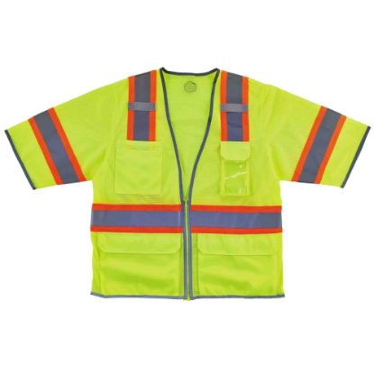 Picture of Ergodyne GloWear Safety Vest, 2-Tone Hi-Vis Surveyor 8346Z, Class 3, Large/X-Large, Lime