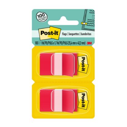 Picture of Post-it Notes Flags, 1in x 1-7/10in, Red, 50 Flags Per Pad, Pack Of 2 Pads