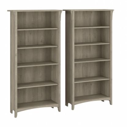 Picture of Bush Business Furniture Salinas 63inH 5-Shelf Bookcases, Driftwood Gray, Set Of 2 Bookcases, Standard Delivery