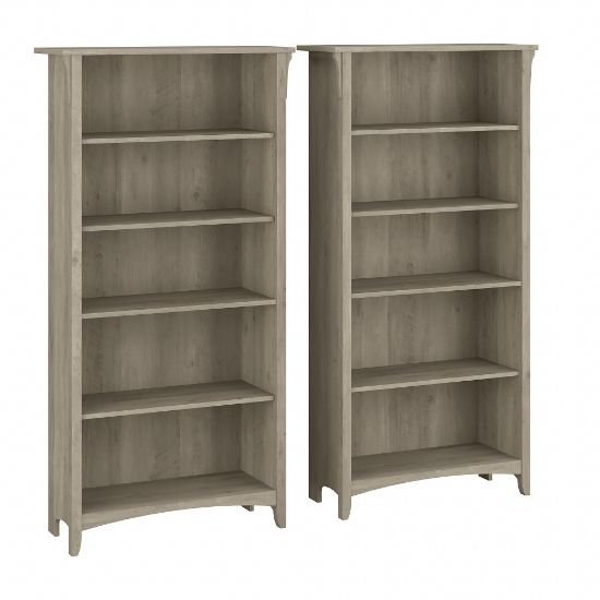 Picture of Bush Business Furniture Salinas 63inH 5-Shelf Bookcases, Driftwood Gray, Set Of 2 Bookcases, Standard Delivery