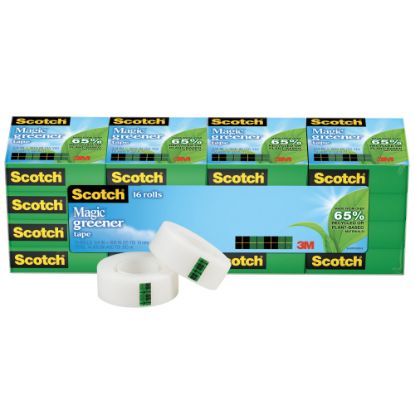 Picture of Scotch Greener Magic Tape, Invisible, 3/4 in x 900 in, 16 Tape Rolls, Clear, Home Office and School Supplies