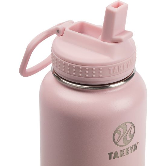 Picture of Takeya Actives Straw Reusable Water Bottle, 32 Oz, Blush