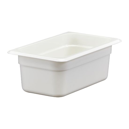 Picture of Cambro Camwear GN 1/4 Size 4in Food Pans, 4inH x 6-3/8inW x 10-1/2inD, White, Set Of 6 Pans